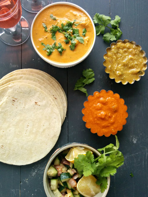 Butter Chicken Tacos Ingredients.