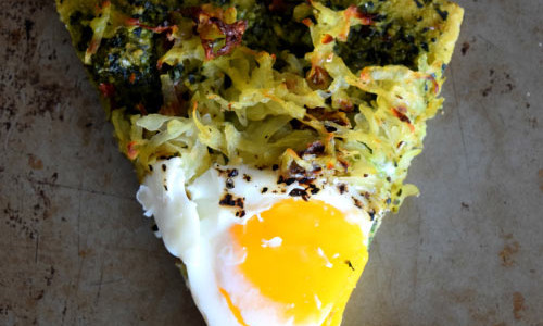 Hashbrown Breakfast Pizza with Kale Pesto