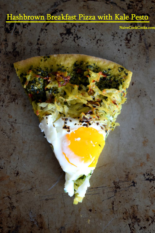 Hashbrown Breakfast Pizza with Kale Pesto