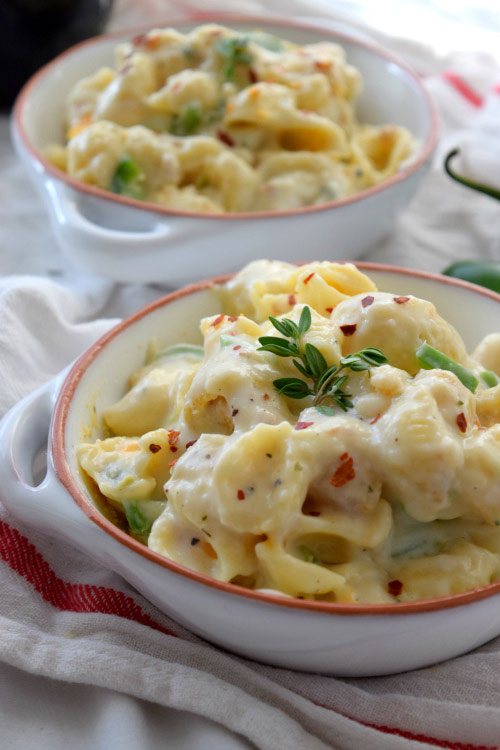 3 Cheese Jalapeno Mac & Cheese Out of Oven