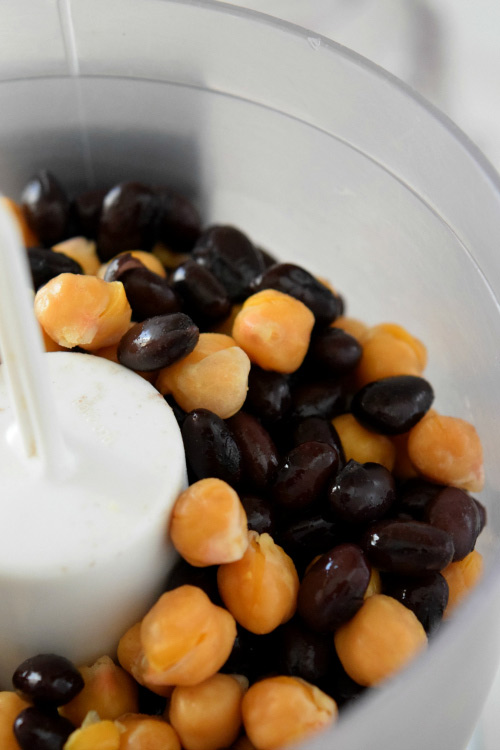 Chick Peas and Black Beans for Smashed Beet Bean Burger