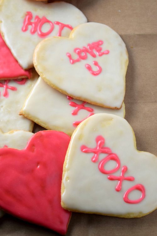 Conversation Hearts Shaped Valentines Sugar Cookies