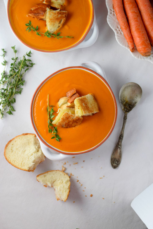 If the Grilled Cheese Croutons is not enough then add bread to-Creamy Tomato Soup