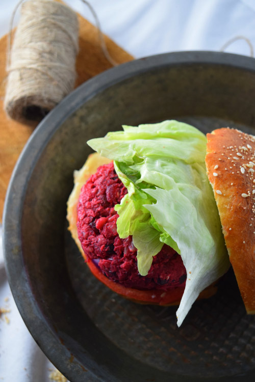 Now that is a Veggie Patty for SSmashed Beet Bean Burger