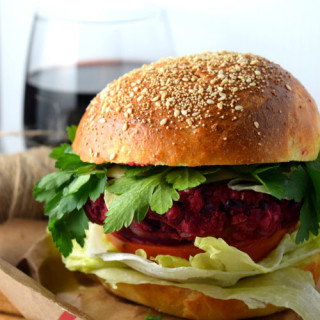 Smashed Beet Bean Burger Main