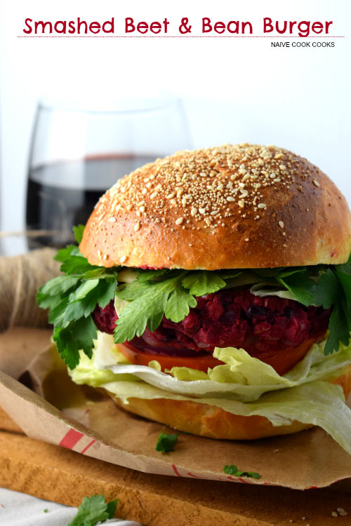 Smashed Beet Bean Burger Main