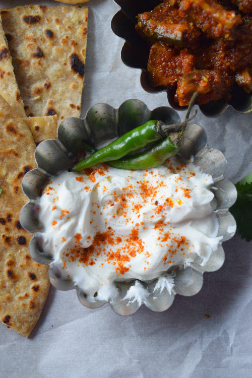 Yogurt for Paneer Parantha (Indian Cheese Stuffed Flatbread)