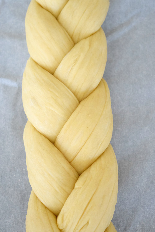 Challah Bread Dough Braided straight