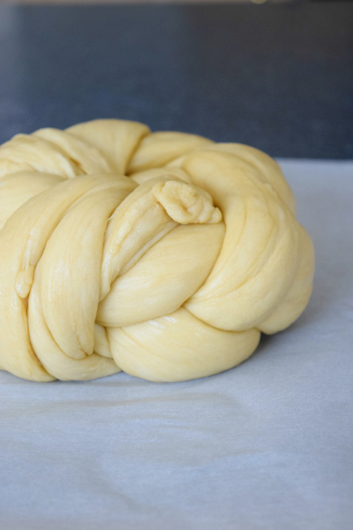 Challah Bread Dough Braided