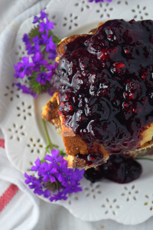 Chocolate Peanut Butter French Toast with Wild Berry