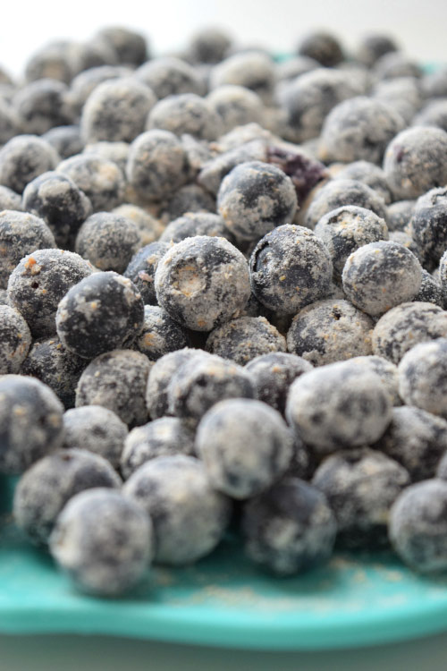 Frozen Fresh Blueberries for Skinny Whole Wheat Blueberry Muffins