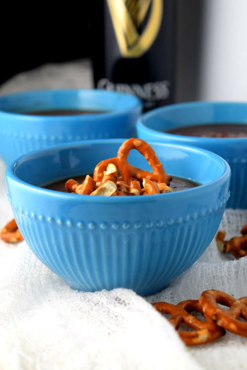 Guinness Chocolate Pudding with Pretzels 1