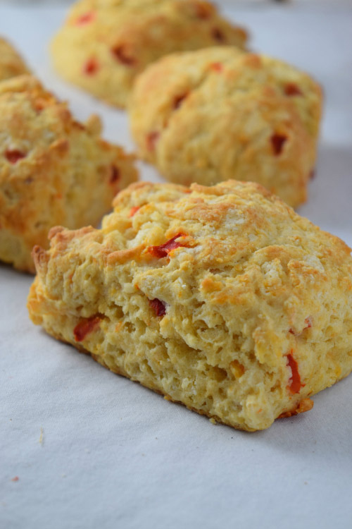 Pimento Cheese Biscuits waiting for butter