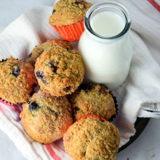 Skinny Whole Wheat Blueberry Muffins