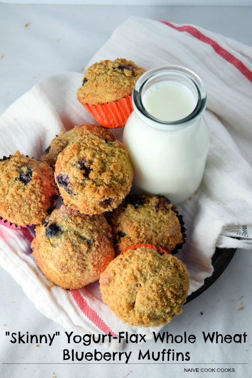 Skinny Whole Wheat Blueberry Muffins