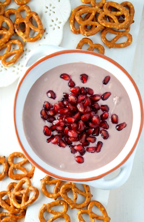 Whipped Goat Cheese & Grape Jelly Dip with pomegranate