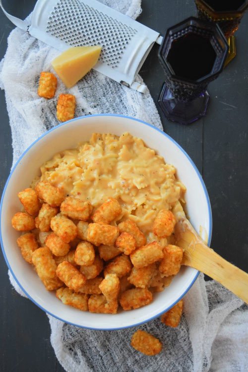 Apple Cider Mac and Cheese with Tater Tots Ready to Eat