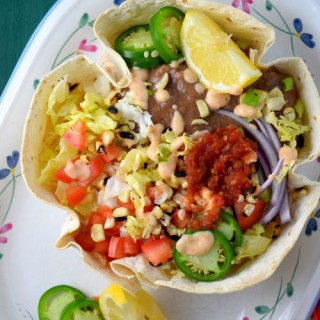 Beans & Rice Tortilla Bowls