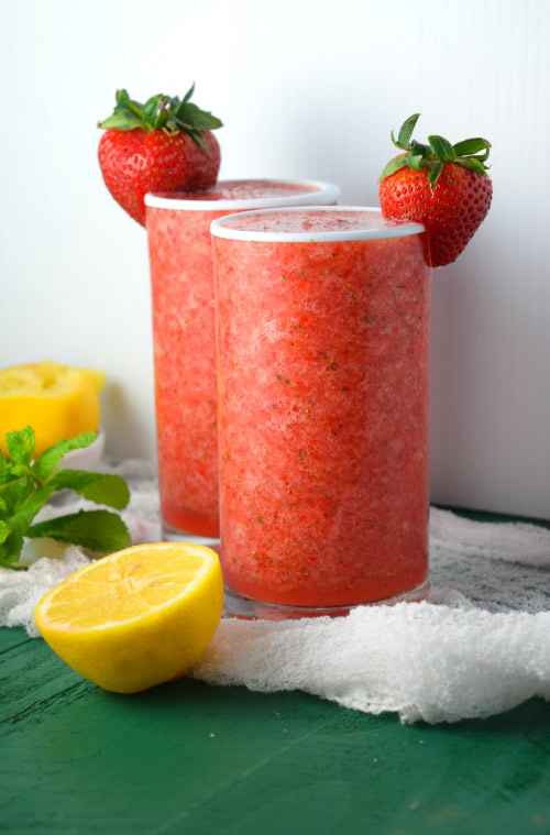 Bourbon Strawberry Slushies 1