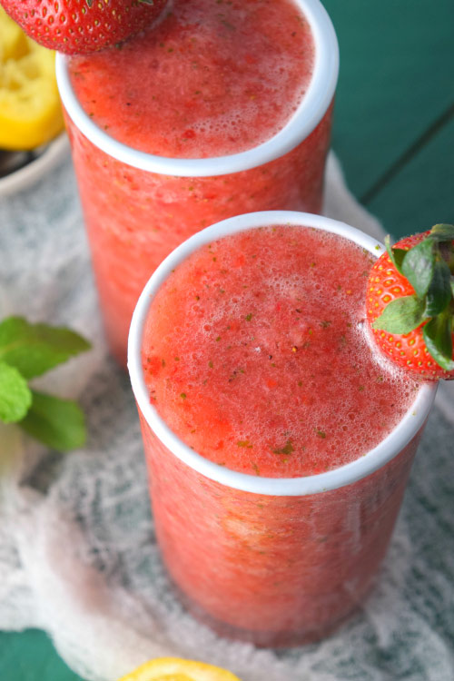 Bourbon Strawberry Slush Ready for Summer