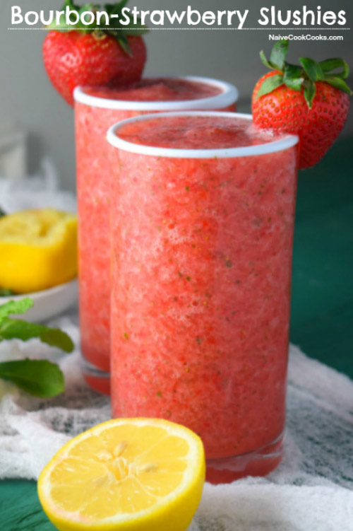 Bourbon Strawberry Slushies