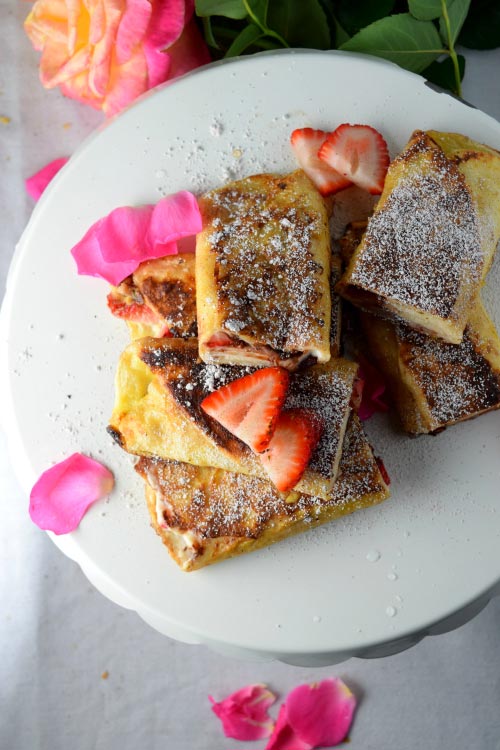 Breakfast time for Chocolate Strawberry Cheesecake Tortilla French Toast
