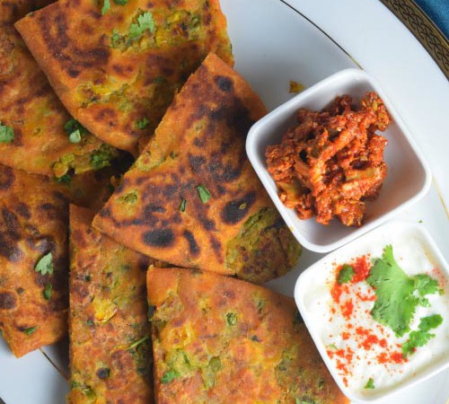 Peas & Corn Stuffed Parantha