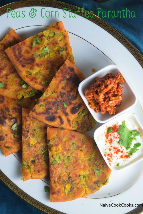 Peas & Corn Stuffed Parantha