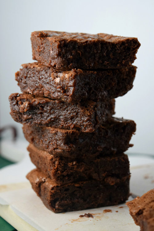 Stacked Super Rich Sinfully Fudgy Brownies