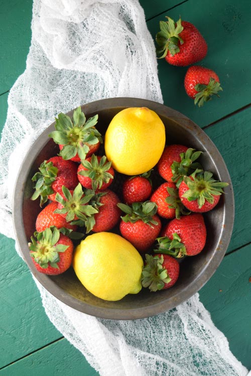 Strawberry and Lemons for Bourbon Strawberry Slush