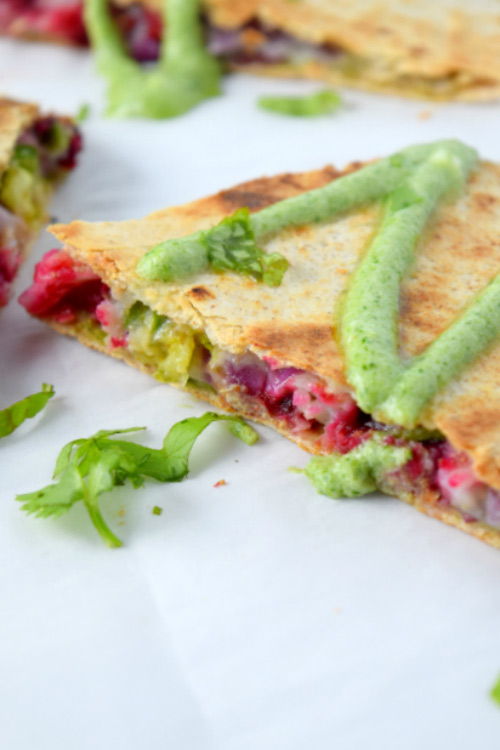 Vegetarian Delight Potato & Beet Quesadillas