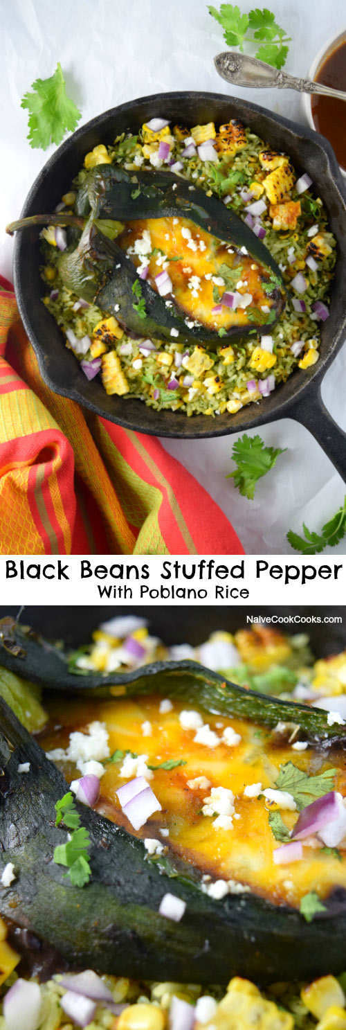 Black Beans Stuffed Peppers for Pinterest