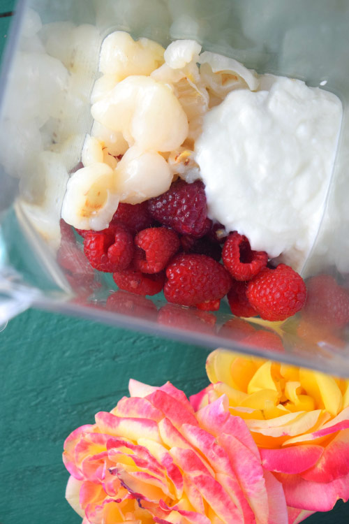 Ingredients for Raspberry & Lychee Smoothie