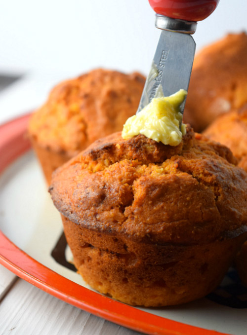 Little Butter on Top of Chipotle Cornbread Muffins