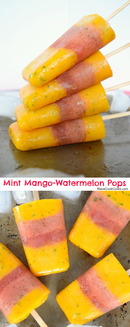 Mint Mango-Watermelon Pops for Pinterest
