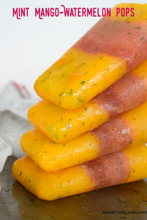 Mint Mango Watermelon Popsicles