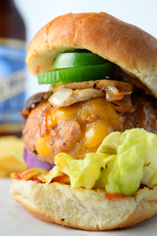 Mouth Watering Cheese Stuffed Cajun Turkey Burgers