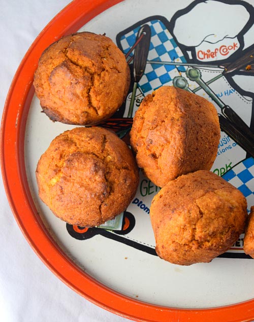 Plate Full of Chipotle Cornbread Muffins