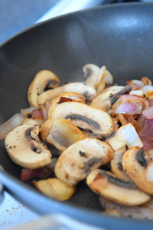 Sautee Mushrooms for Cheese Stuffed Cajun Turkey Burgers