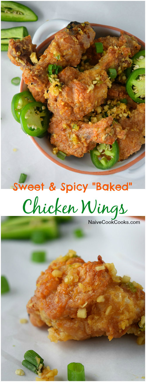 Sweet & Spicy Baked Chicken Wings for Pinterest