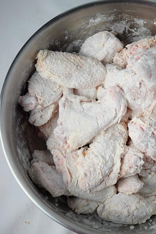 Wings Coated in Flour for Sweet and Spicy Baked Chicken Wings