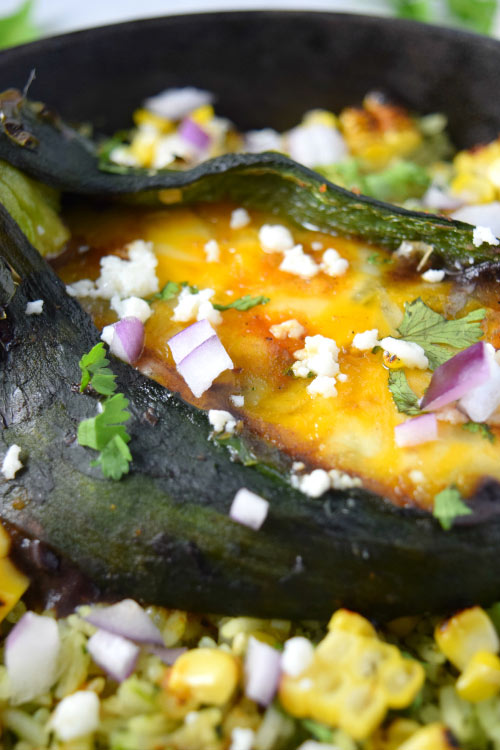 Yummy Chessy Black Beans Stuffed Peppers