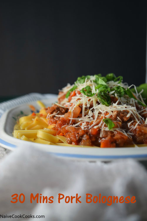 30 Mins Pork Bolognese