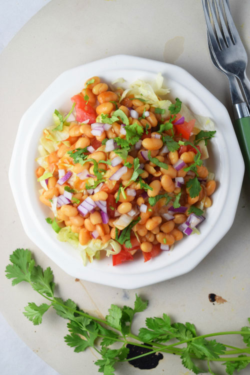 Baked Bean Taco Salad Ready to Eat