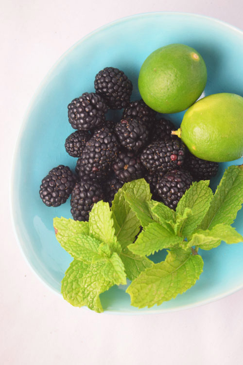 Ingredients for Blackberry Mint Limeade