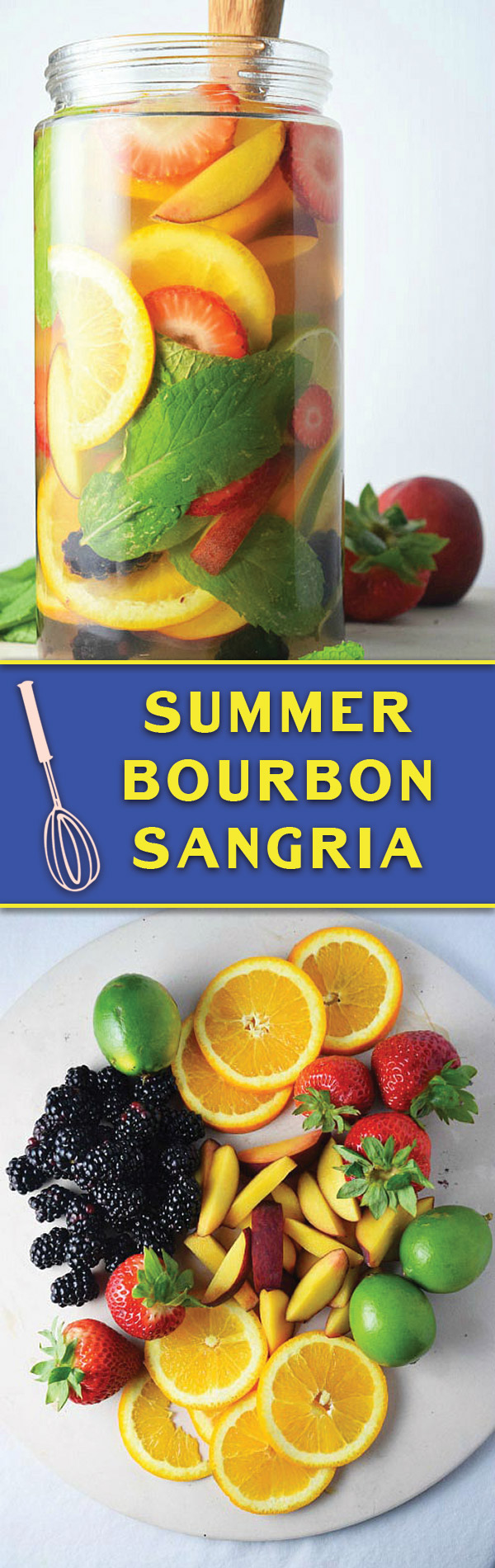 Summer Bourbon Sangria - tons of fresh summer fruits, the best wine & bourbon combo, this SANGRIA is one my friends & family always demand! 