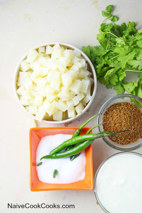 Ingredients for Creamy Cilantro Potato Salad