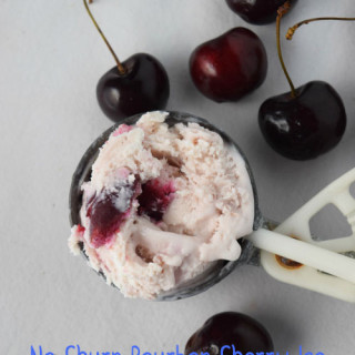 No Churn Bourbon Cherry Ice Cream