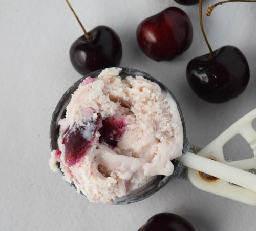 No Churn Bourbon Cherry Ice Cream