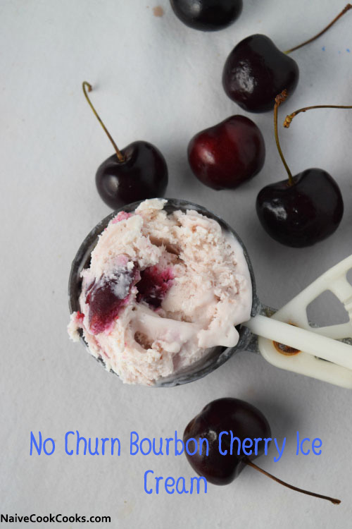 No Churn Bourbon Cherry Ice Cream